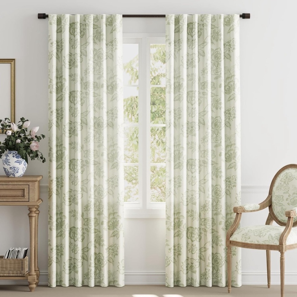 New Set of 2 Linen Blend Curtain Panels
